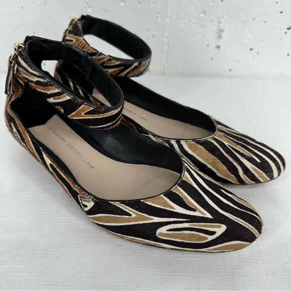 10 Crosby Derek Lam Women’s size 6.5 Ankle Strap Calf Hair Kitten Heels - Picture 1 of 15